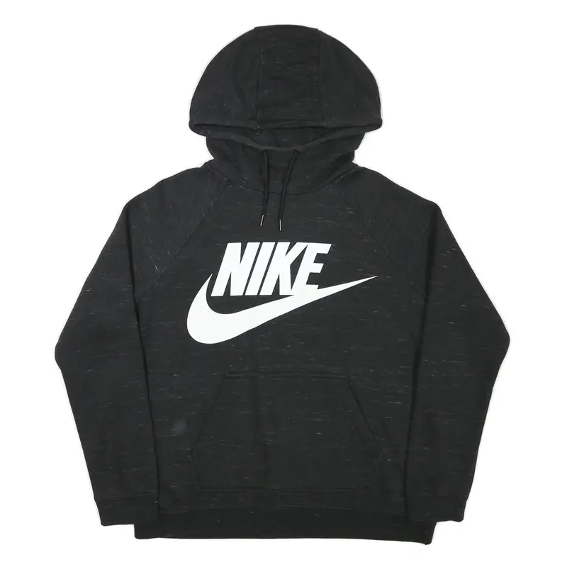 Nike Mens Black Hoodie M Cotton Blend Pullover Casual Logo Sweatshirt 1