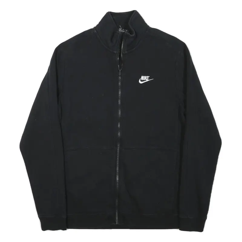 Nike Mens Black Jacket M Cotton Blend Plain Zip Casual Sportswear 1
