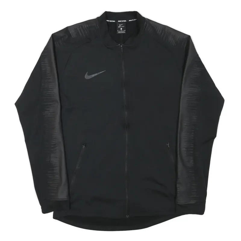 Nike Mens Black Jacket M Polyester Blend Plain Zip Sports Training Lightweight 1