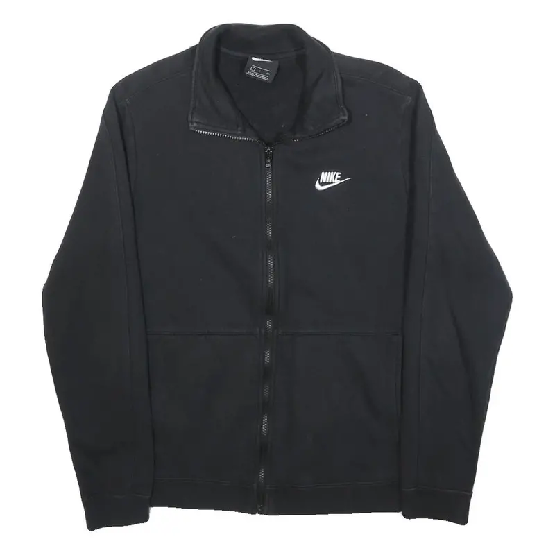 Nike Mens Black Jacket S Cotton Blend Plain Zip Sports Casual Fitness Wear 1