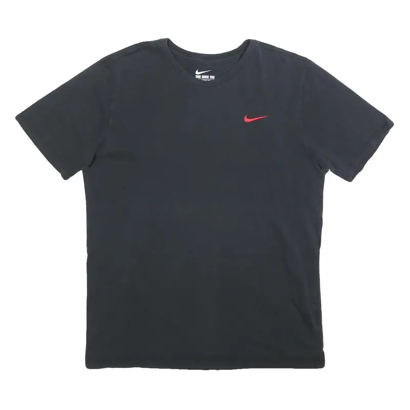 Nike Mens Black L T-Shirt Short Sleeve Crew Neck Cotton Casual Sportswear 1