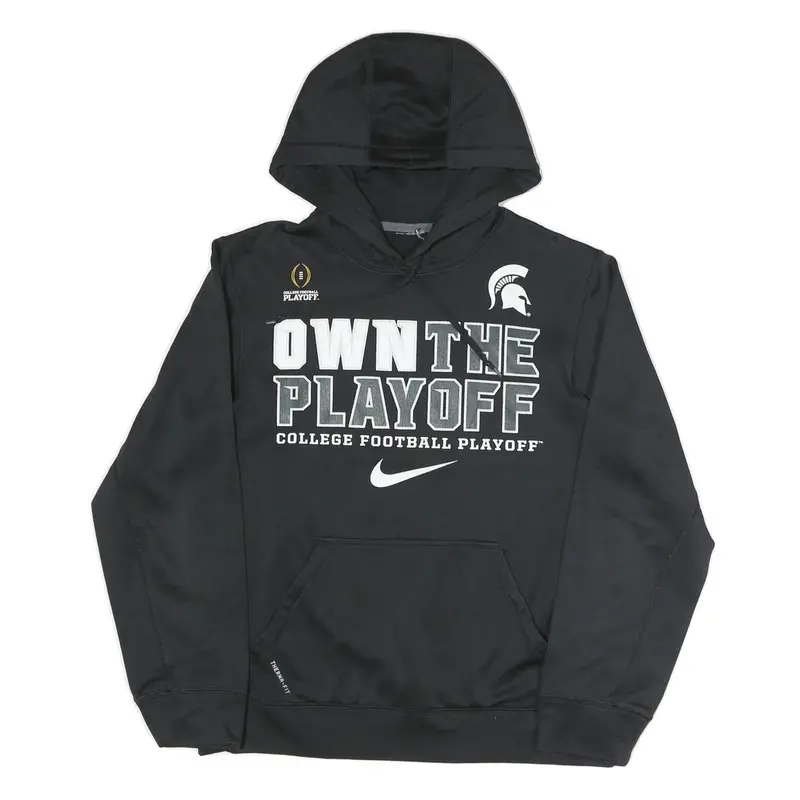Nike Mens Black Own The Playoff Polyester Blend Hoodie S College Football 1