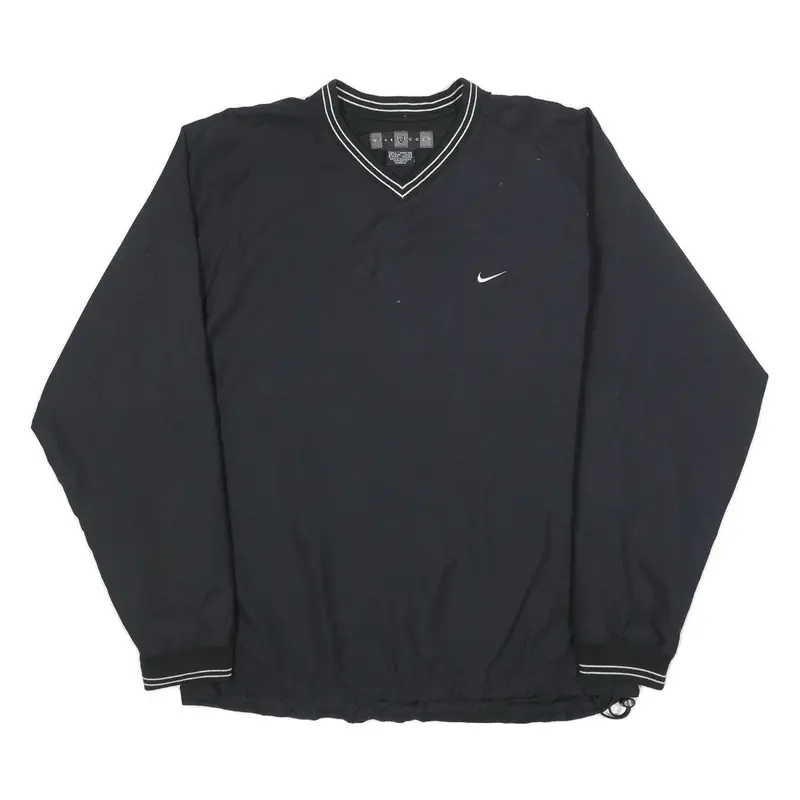 Nike Mens Black Pullover Sweatshirt L V-Neck Lightweight Sportswear 1