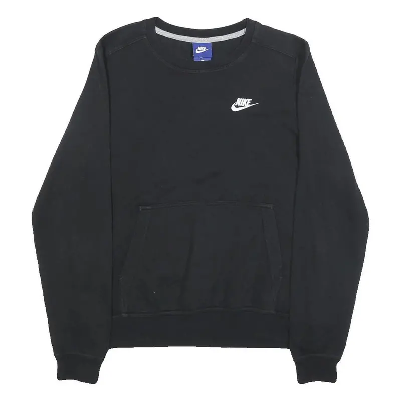 Nike Mens Black S Crew Neck Sweatshirt Cotton Blend Pullover Casual 1
