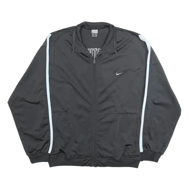 Nike Mens Black & White Athletic Zip Up Polyester Jacket L Casual Sportswear 1