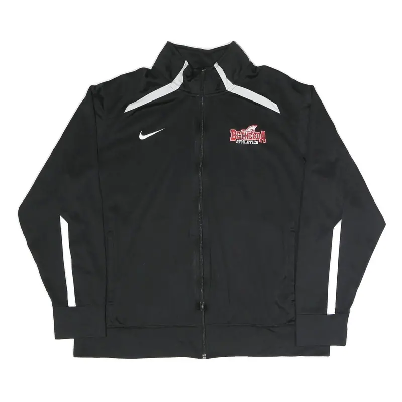 Nike Mens Black & White Bethesda Athletics Zip Jacket L Polyester Blend 1