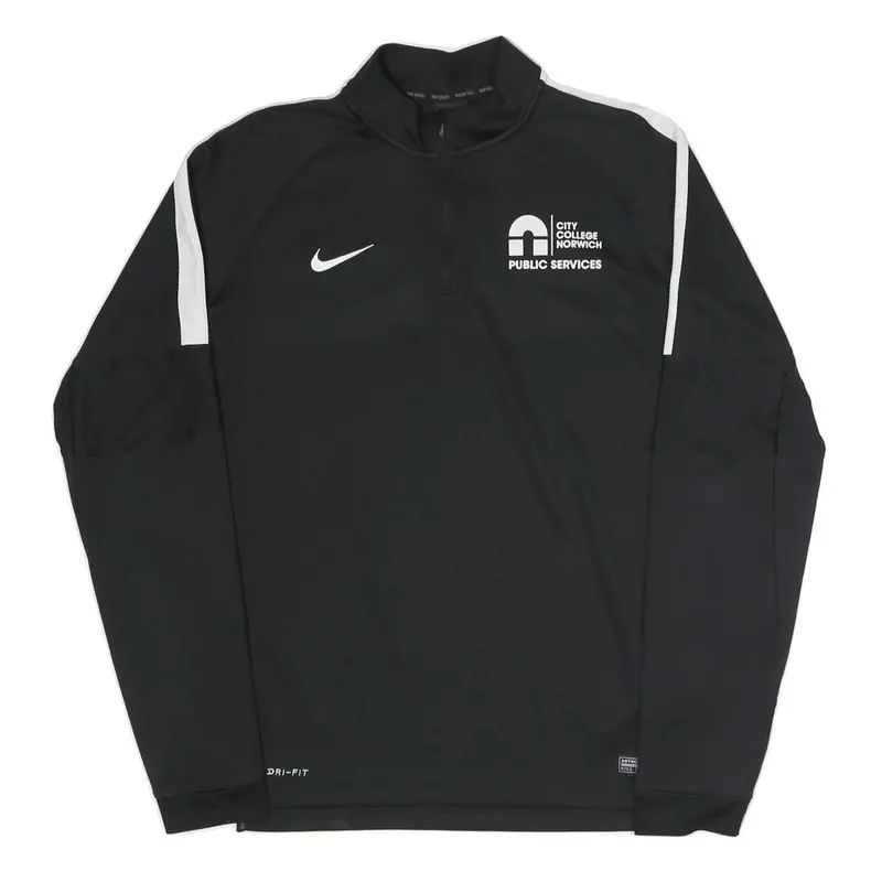 Nike Mens Black & White City College Norwich Public Services 1/4 Zip L 1