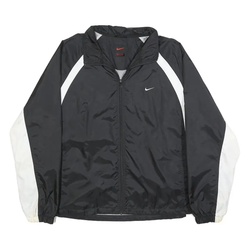 Nike Mens Black & White Zip Jacket Xl Nylon Sportswear Athletic Windbreaker 1