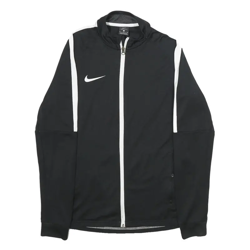Nike Mens Black & White Zip Up Jacket M Polyester Sportswear Track Top 1