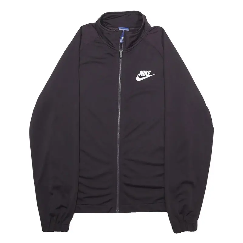 Nike Mens Black Zip Jacket S Polyester Plain Sports Activewear Casual 1