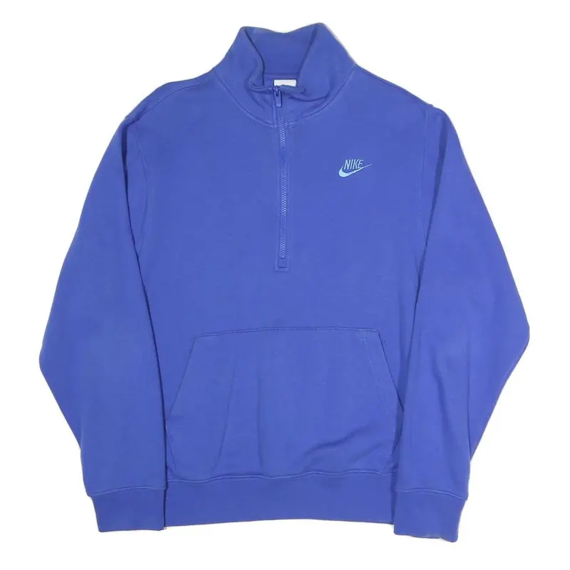 Nike Mens Blue 1/4 Zip Sweatshirt S Cotton Blend Pullover Casual Sportswear 1