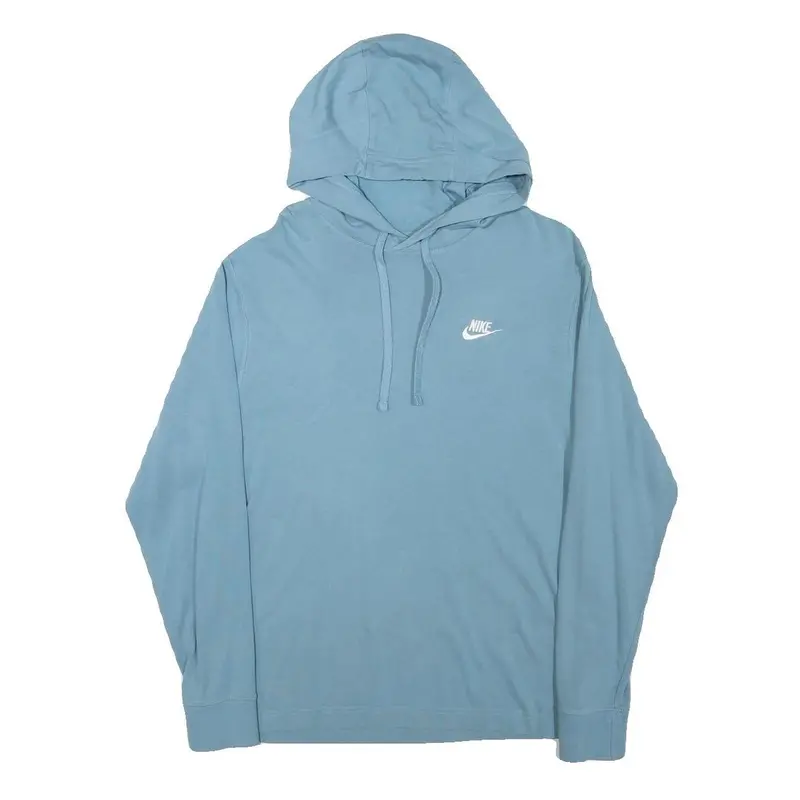 Nike Mens Blue Cotton Blend Pullover Hoodie S Casual Lightweight Sportswear 1