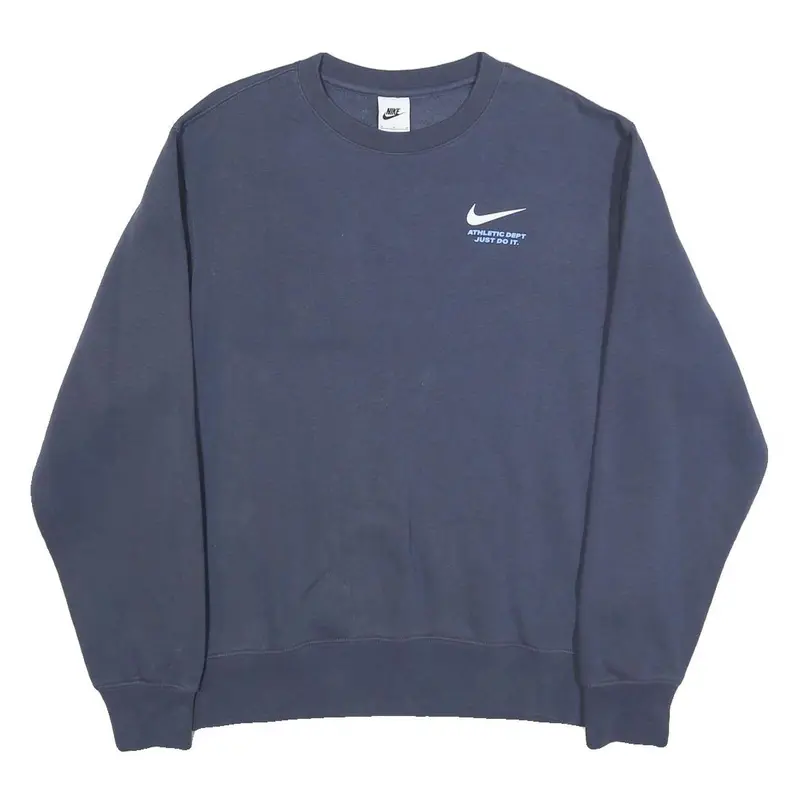 Nike Mens Blue Crew Neck M Cotton Blend Sweatshirt Athletic Dept Just Do It 1
