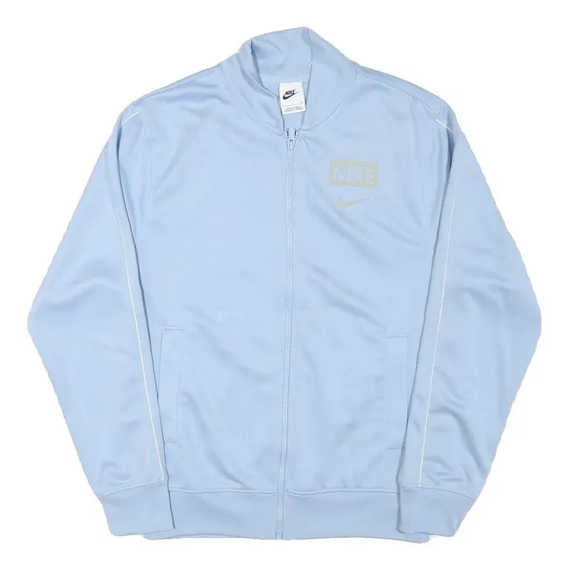 Nike Mens Blue Light Blue Logo Track Jacket S Polyester Blend Zip Casual 1