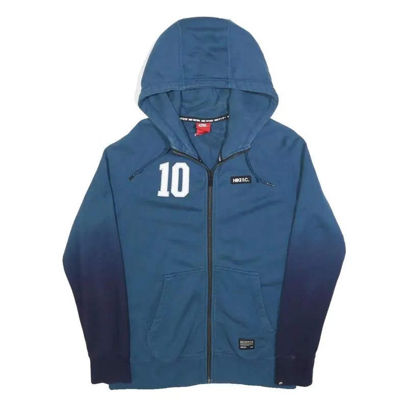 Nike Mens Blue & Navy Football Hoodie Zip Up M 10 Nike F.C. Sportswear 1