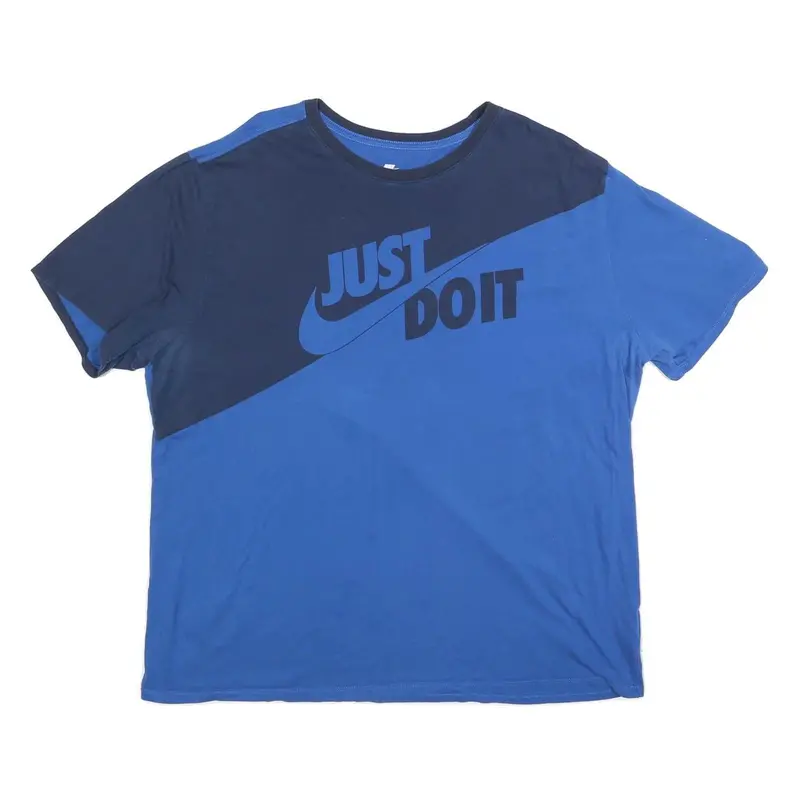 Nike Mens Blue & Navy Graphic T-Shirt 2Xl Short Sleeve Crew Neck Sportswear 1