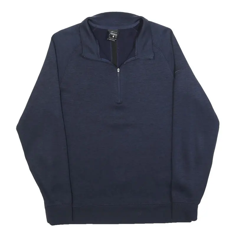 Nike Mens Blue Plain Pullover Crew Neck Basic Knit S Sportswear Jumper 1