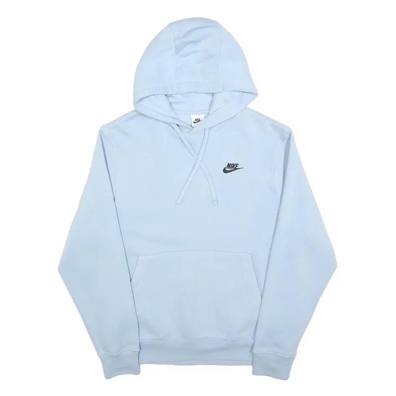 Nike Mens Blue Pullover Hoodie S Classic Logo Casual Cotton Sweatshirt 1