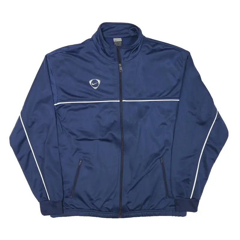 Nike Mens Blue Track Jacket Xl Polyester Blend Plain Sports Casual Zip 1