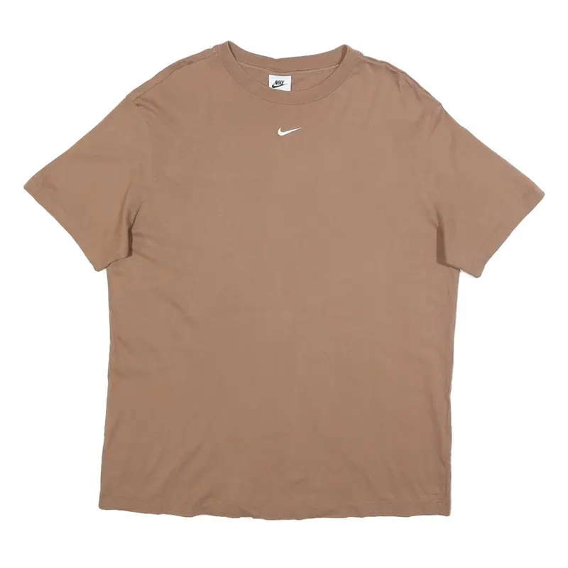 Nike Mens Brown Classic Cotton T-Shirt M Short Sleeve Crew Neck Simple Design 1