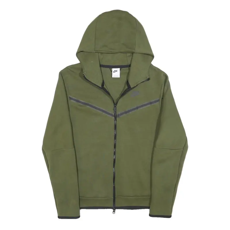 Nike Mens Green Hoodie S Cotton Blend Full Zip Casual Sportswear 1