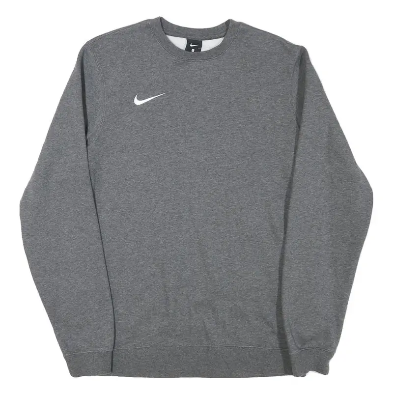 Nike Mens Grey Crew Neck S Cotton Blend Sweatshirt Sports Casual Pullover 1