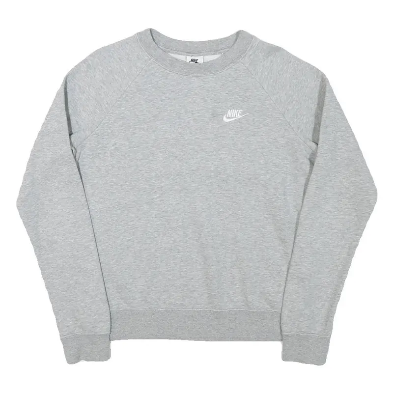 Nike Mens Grey Crew Neck S Sweatshirt Cotton Blend Sportswear Casual Pullover 1