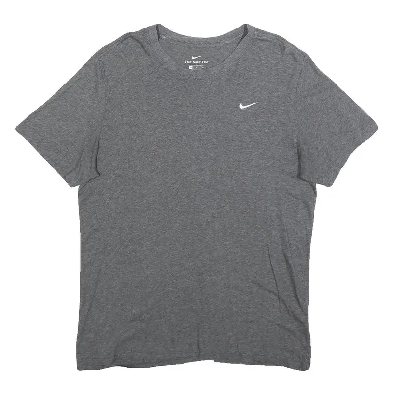 Nike Mens Grey Crew Neck Short Sleeve T-Shirt L Cotton Casual Sportswear 1
