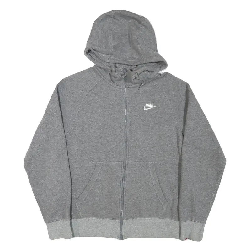 Nike Mens Grey Full Zip Hoodie S Cotton Blend Sportswear Casual Zip Up 1