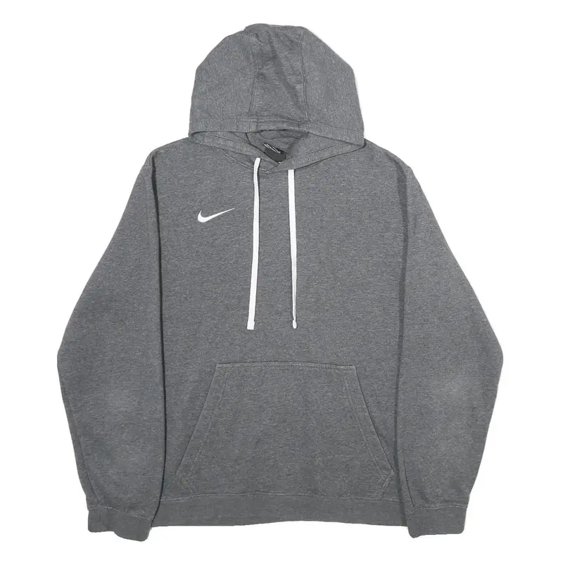 Nike Mens Grey Hoodie L Cotton Blend Pullover Sports Sweatshirt 1