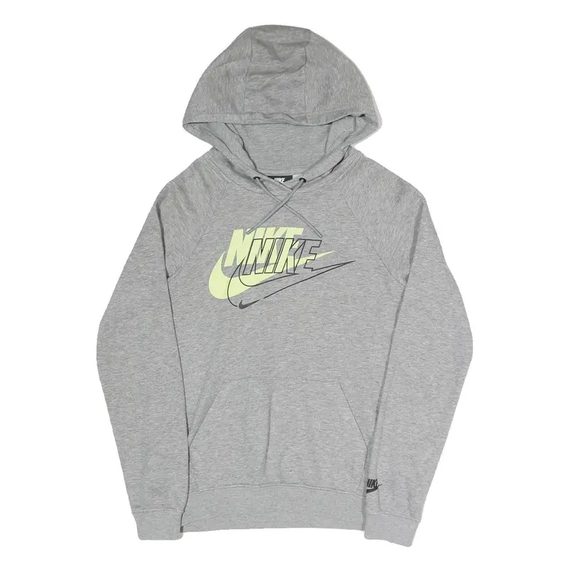Nike Mens Grey Hoodie Xs Cotton Blend Multi Logo Pullover Sweatshirt 1