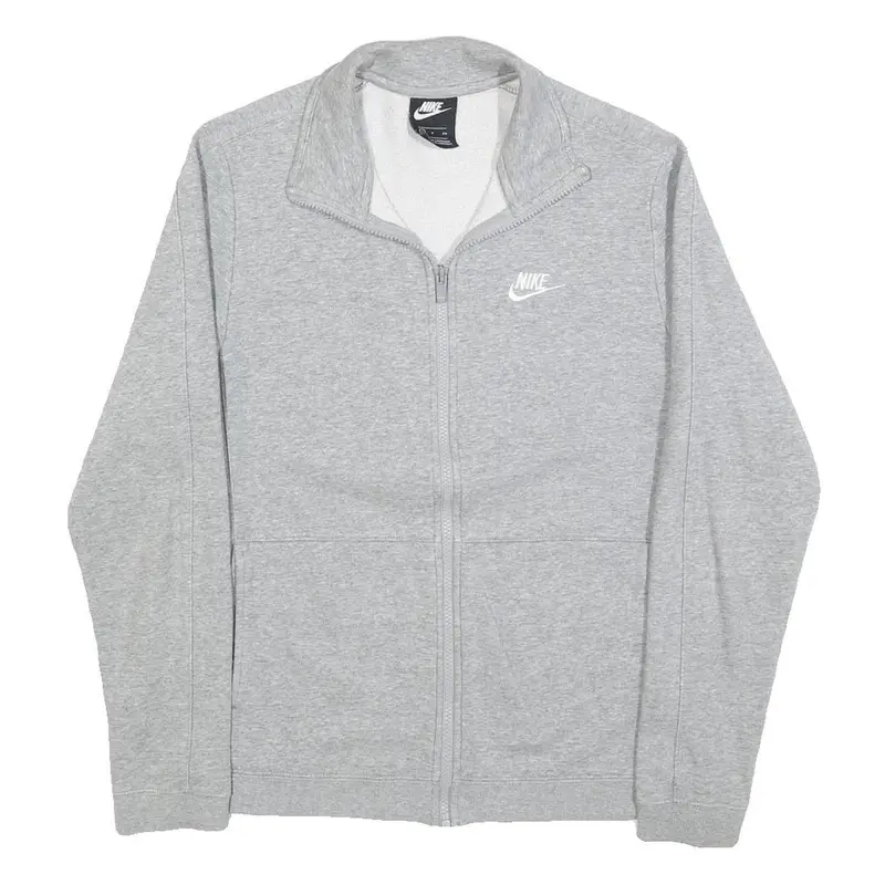 Nike Mens Grey Jacket S Cotton Blend Plain Zip Casual Sportswear 1