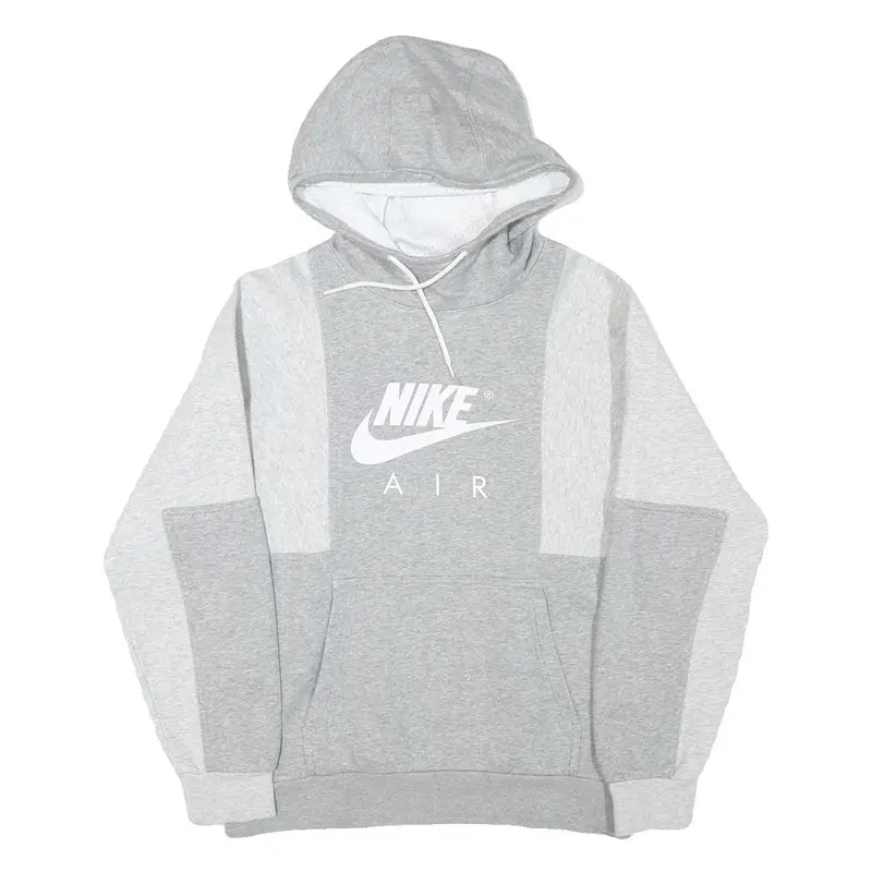 Nike Mens Grey & Light Grey Air Pullover Hoodie S Comfortable Cotton Blend 1