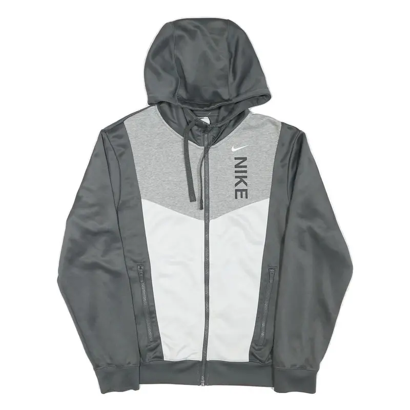 Nike Mens Grey & Light Grey Full Zip Hoodie Xs Polyester Blend Sportswear 1