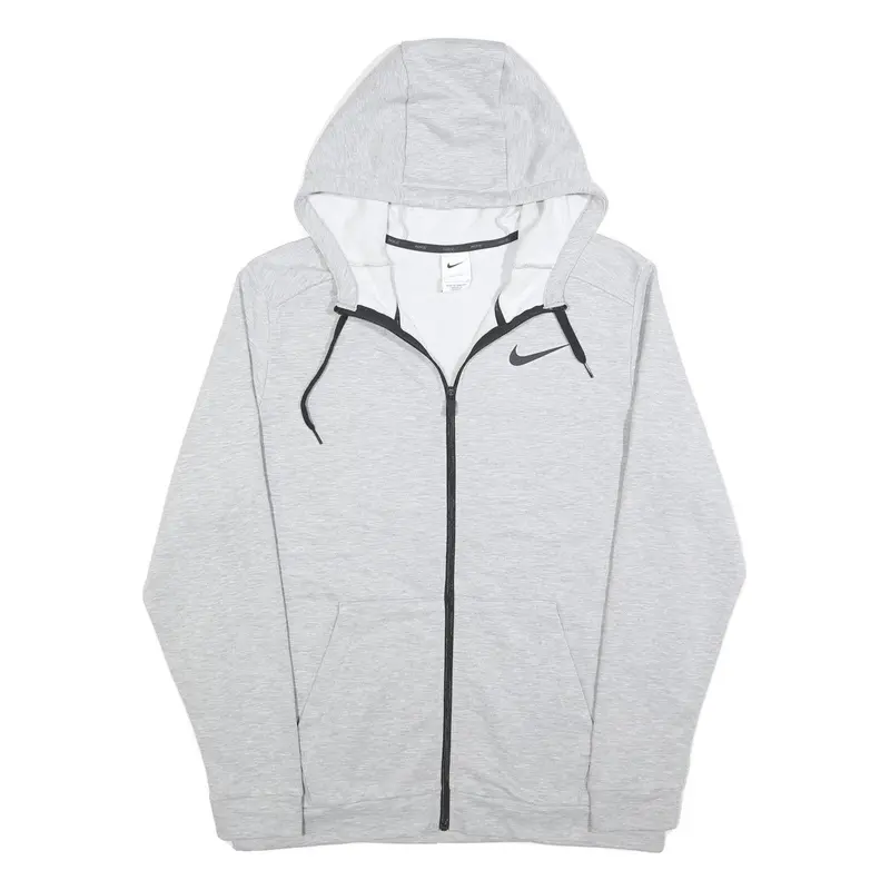 Nike Mens Grey Pullover Hooded Hoodie L Lightweight Cotton Blend Sportswear 1