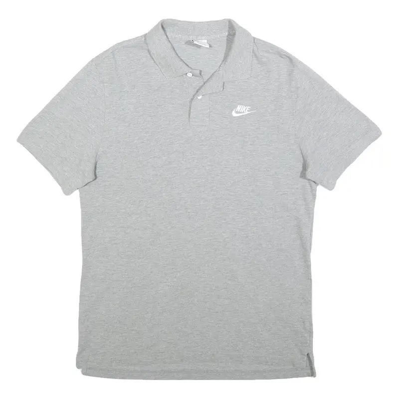 Nike Mens Grey Short Sleeve Plain Polo Shirt M Cotton Casual Sportswear 1