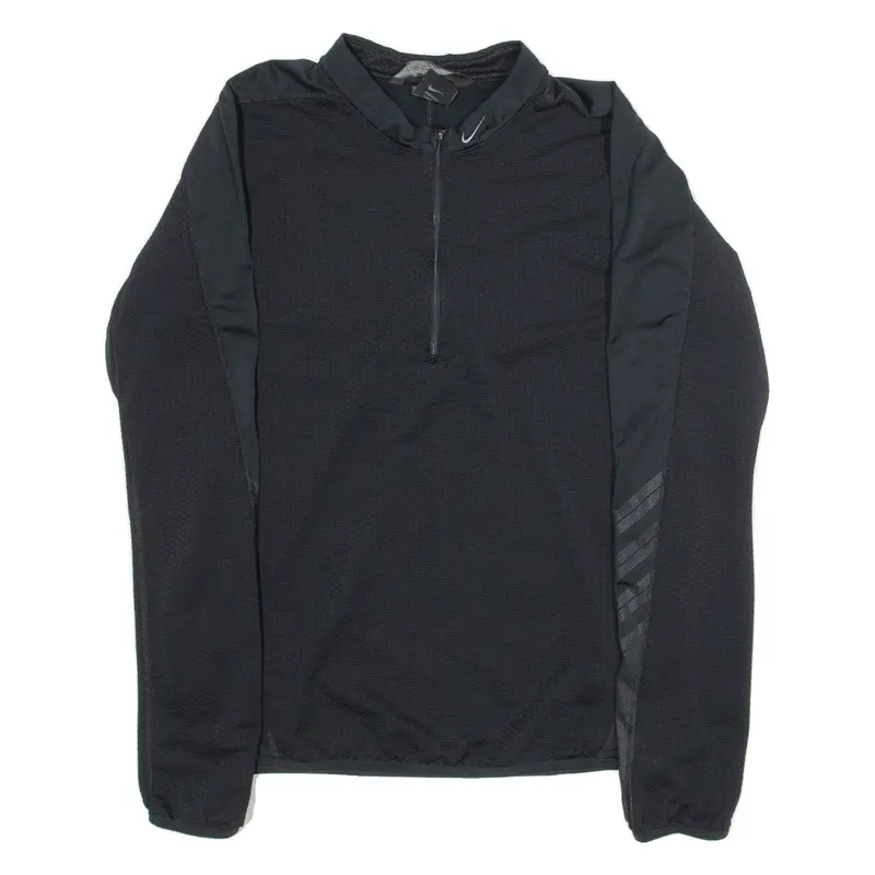 Nike Mens Jersey Black Long Sleeve 1/4 Zip M 1