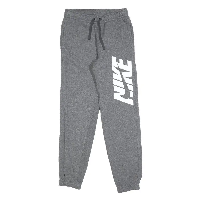 Nike Mens Joggers Grey S W26 L31 Cotton Blend Logo Print Slim Fit Tapered 1