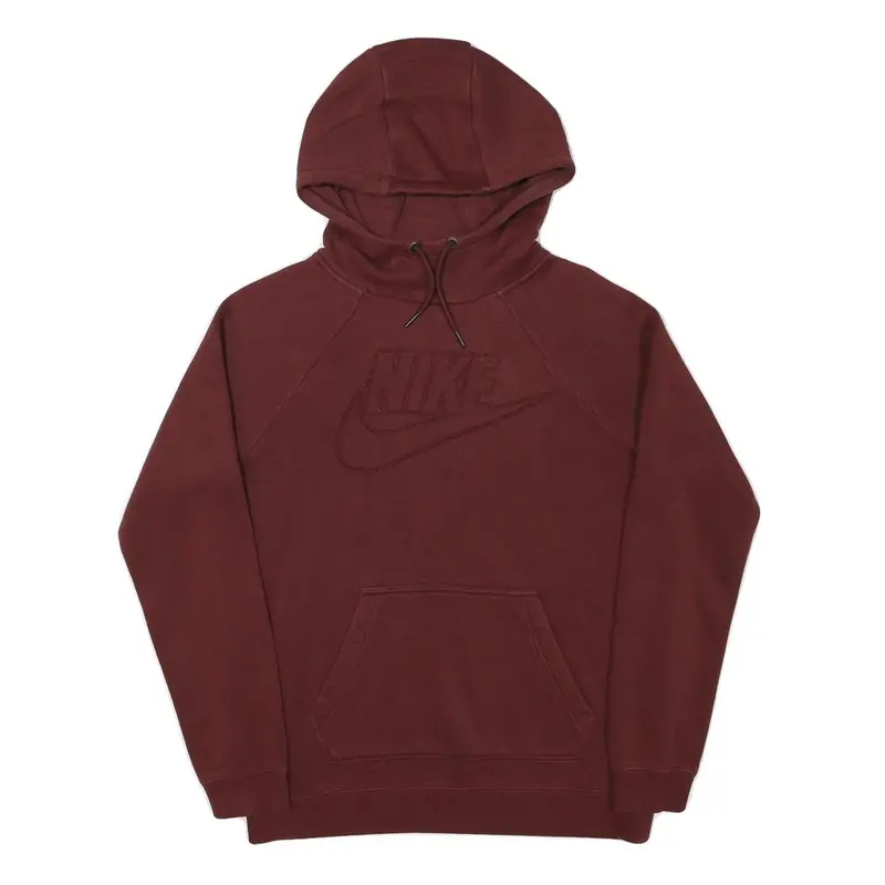 Nike Mens Maroon Hoodie S Cotton Blend Pullover Casual Sports Sweatshirt 1