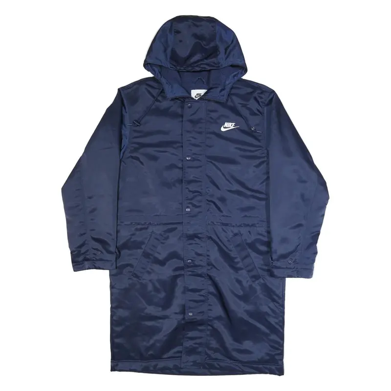 Nike Mens Navy Blue Jacket S Polyester Hooded Zip Closure Plain Long Sleeve 1