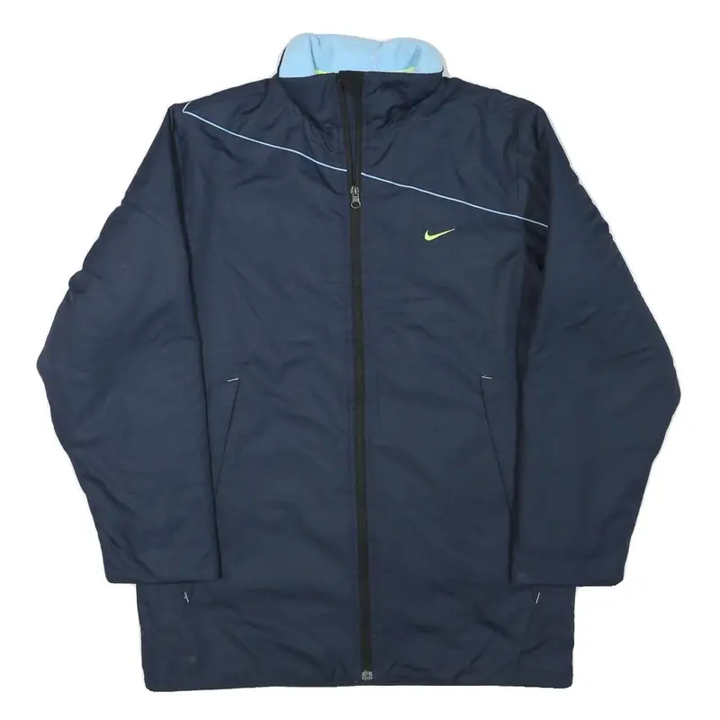 Nike Mens Navy Blue Sports Jacket L Polyester Blend Zip Plain Lightweight Active 1