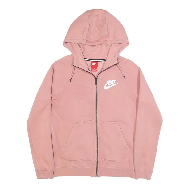 Nike Mens Pink Full Zip Hoodie S Cotton Blend Lightweight Sweatshirt 1