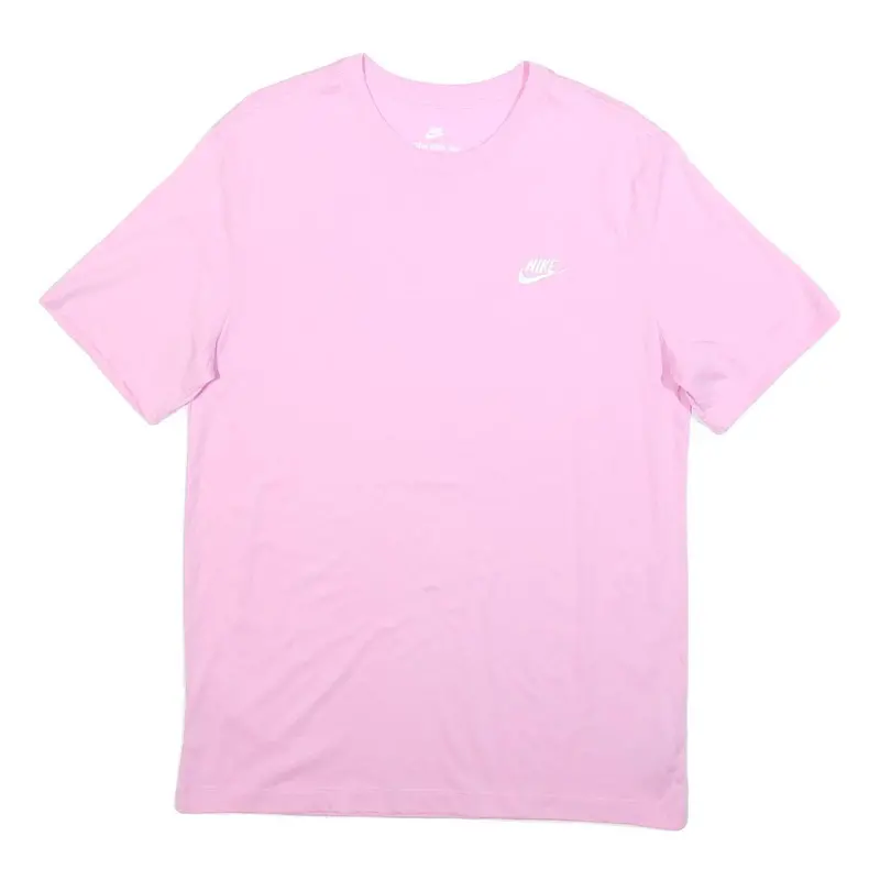Nike Mens Pink T-Shirt M Short Sleeve Crew Neck Cotton Casual Classic Fit 1