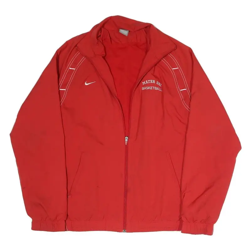 Nike Mens Red Basketball Sports Zip Jacket M Polyester Blend Plain Lightweight 1