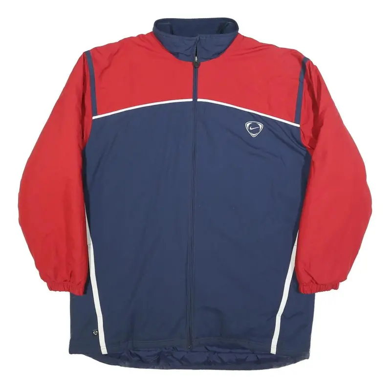 Nike Mens Red & Blue Track Jacket M Polyester Zip Plain Sportswear Casual 1