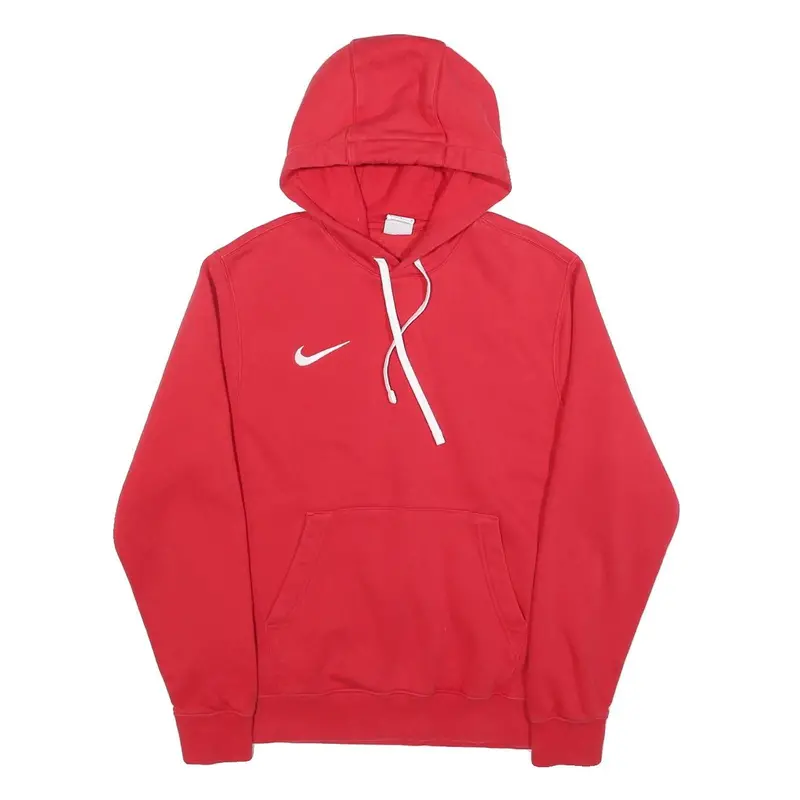 Nike Mens Red Cotton Blend Hoodie M Sweatshirt Pullover Casual Sportswear 1