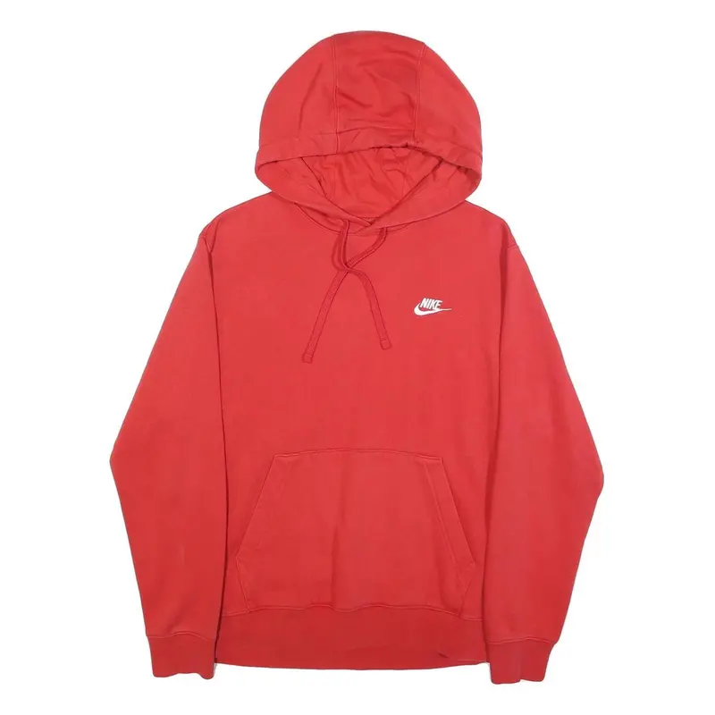 Nike Mens Red Hoodie S Cotton Blend Pullover Sweatshirt Sports Casual 1