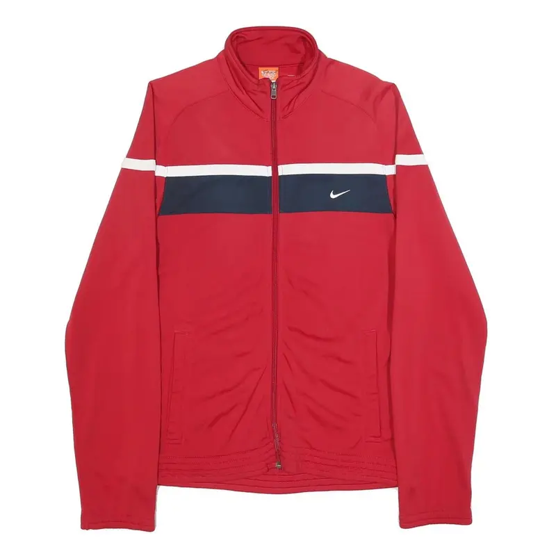 Nike Mens Red & Navy Sporty Zip Polyester Jacket S Casual Trackwear 1