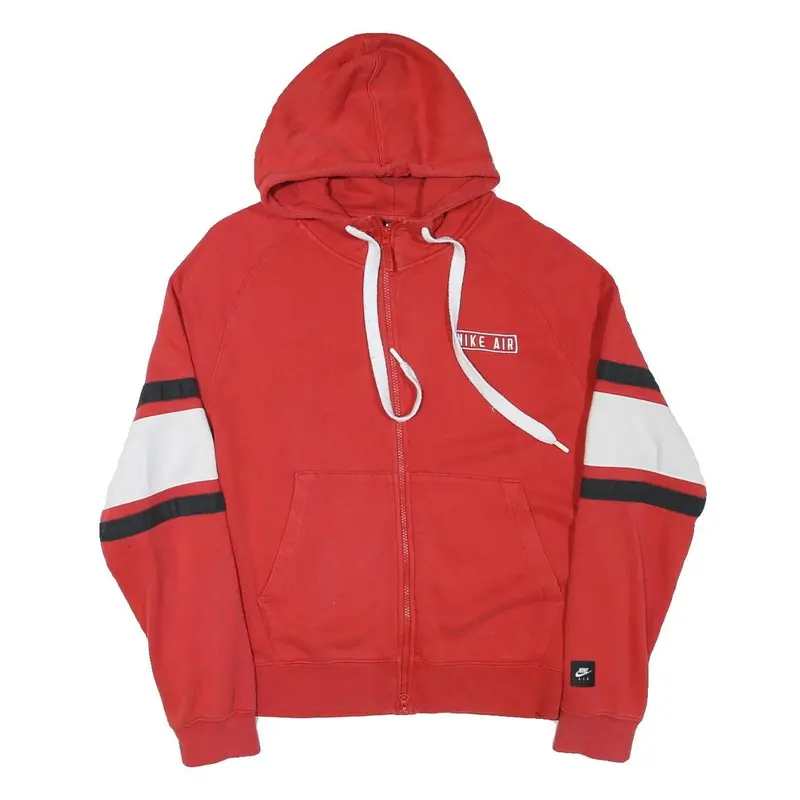Nike Mens Red & White Hooded Full Zip Hoodie M Sportswear Casual 1