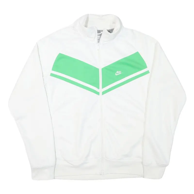 Nike Mens White & Green Track Jacket Xl Polyester Blend Zip Sportswear 1